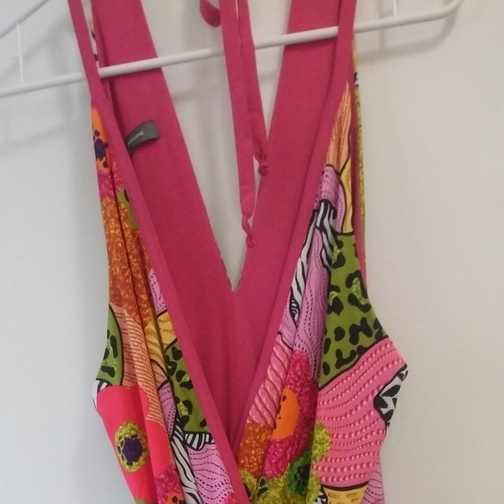 Sandro Ferrone pink multi-patterned jumpsuit